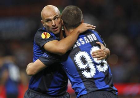 Cambiasso e Cassano (Getty Images)