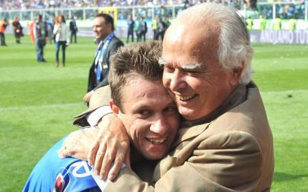 Cassano e Riccardo Garrone ai tempi della Sampdoria (Getty Images)