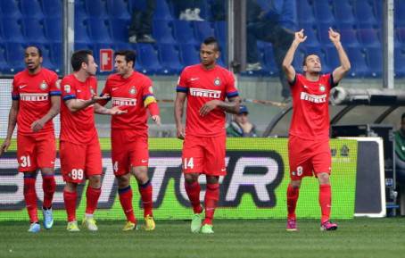 I nerazzurri festeggiano 