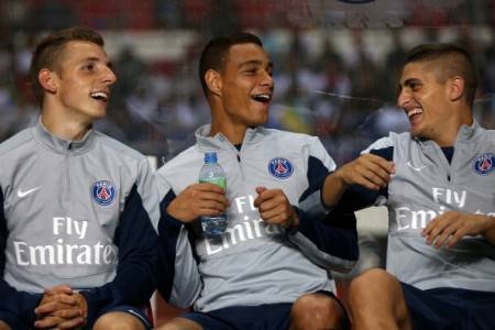 van der Wiel con Digne e Verratti (Getty Images)