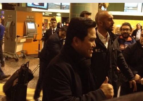 Thohir alla Malpensa (foto 'sportmediaset')