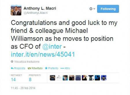 Tweet di Macri