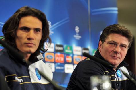 Edinson Cavani e Walter Mazzarri