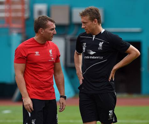 Lucas Leiva e Brendan Rodgers