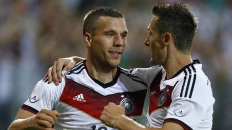 Klose con Podolski nella Germania
