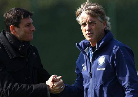 Zanetti e Roberto Mancini alla Pinetina