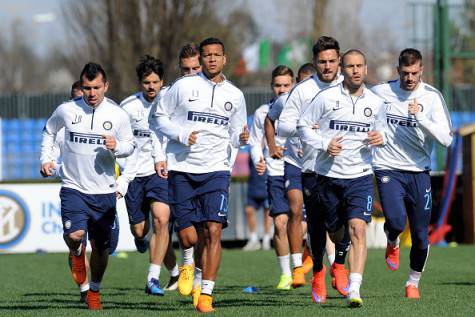 I giocatori dell'Inter alla Pinetina