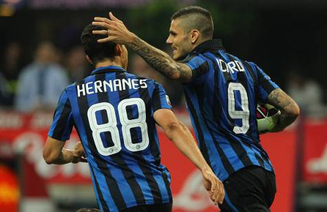 Mauro Icardi con Hernanes