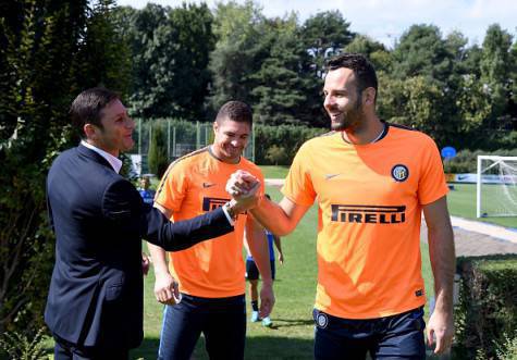 Zanetti con Handanovic e Carrizo alla Pinetina