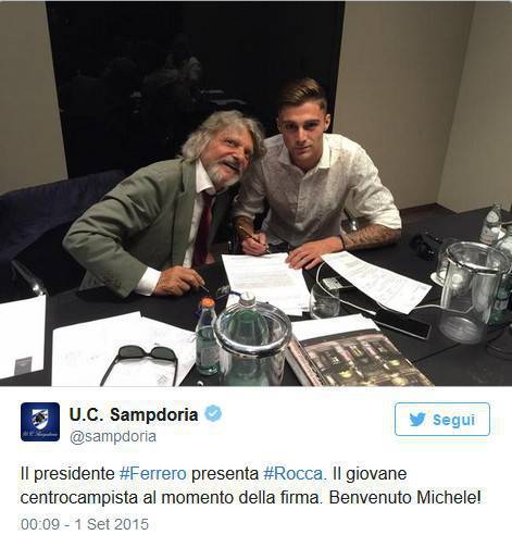 Rocca e Ferrero (twitter @sampdoria)