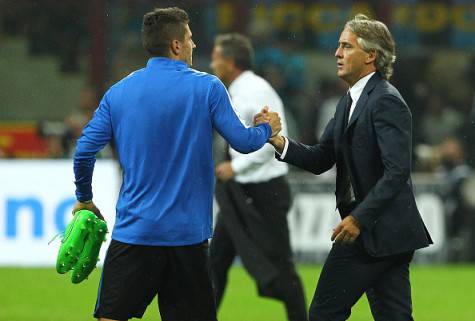Stevan Jovetic con Roberto Mancini
