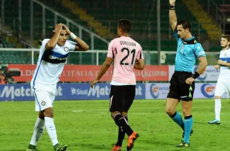 Palermo-Inter 1-1, Doveri espelle Murillo ©Getty Images