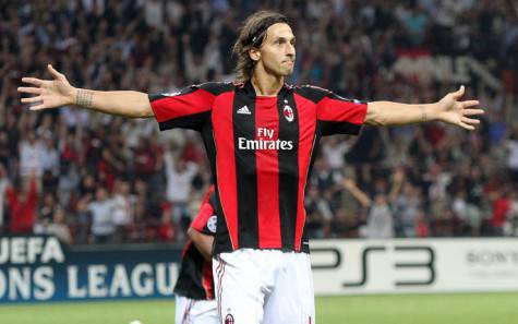 Zlatan Ibrahimovic con la maglia del Milan