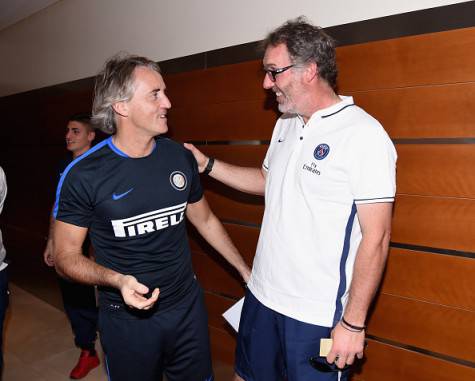 Laurent Blanc con Roberto Mancini (Getty Images)