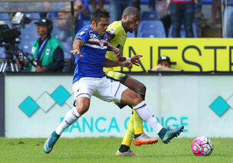 Eder contro Kondogbia in Sampdoria-Inter di campionato