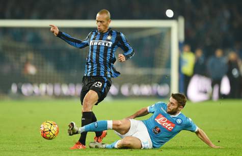 David Lopez contro Miranda in Napoli-Inter ©Getty Images