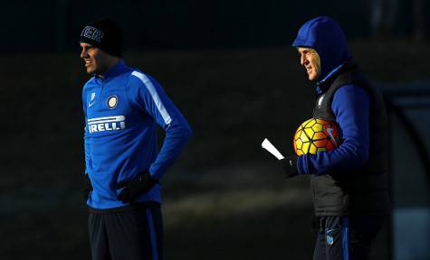 Icardi e Mancini alla Pinetina ©Getty Images