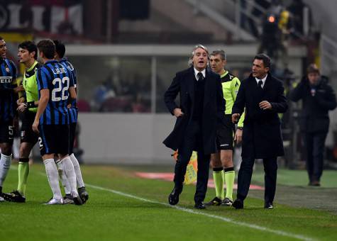 Roberto Mancini espulso nel derby ©Getty Images