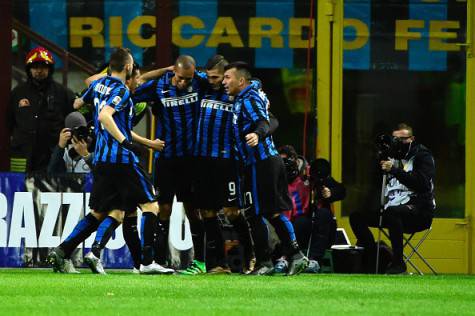 Inter-Chievo 1-0, Icardi festeggiato dopo il gol ©Getty Images