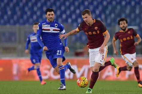 Soriano contro Dzeko in Roma-Sampdoria ©Getty Images