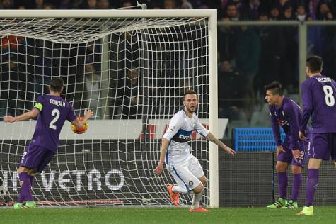 Fiorentina-Inter 2-1, Brozovic realizza il momentaneo vantaggio ©Getty Images