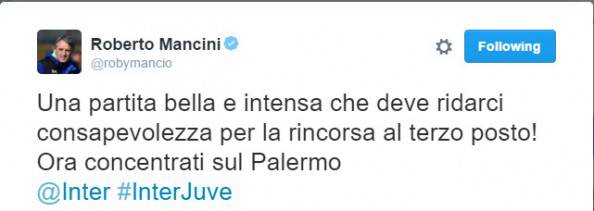 Il tweet di Mancini