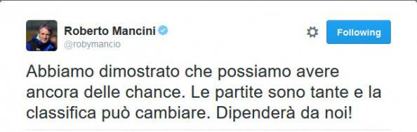 Inter-Palermo 3-1, il tweet di Mancini