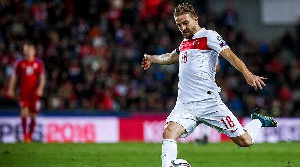 Caner Erkin con la maglia della Nazionale turca ©Getty Images