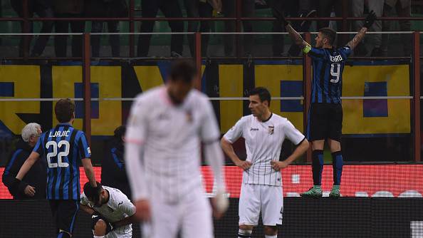 Inter-Palermo 3-1, Icardi festeggia dopo il gol ©Getty Images