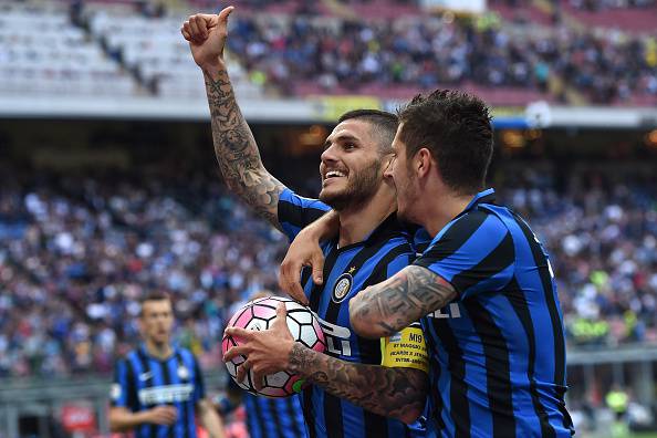 Inter, Mauro Icardi con Stevan Jovetic ©Getty Images