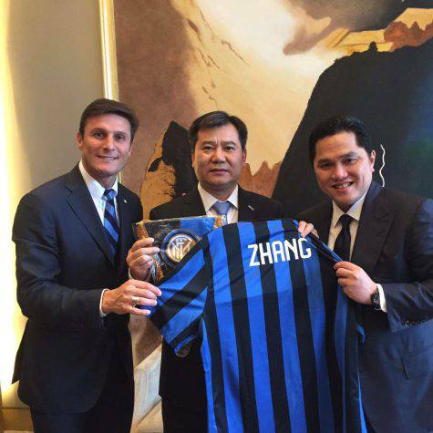 Inter al Suning, Zhang con la maglia nerazzurra