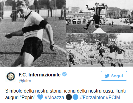 Inter ricorda Giuseppe Meazza
