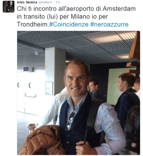 De Boer verso Milano: il tweet di Serena (SportMediaset.it)