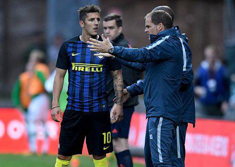 Inter, Stevan Jovetic con Frank de Boer ©Getty Images