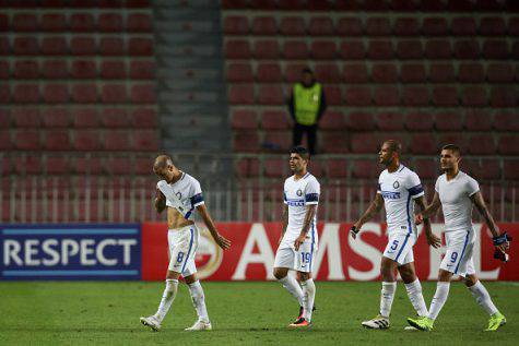 Sparta Praga-Inter 3-1, i giocatori nerazzurri (Getty Images)