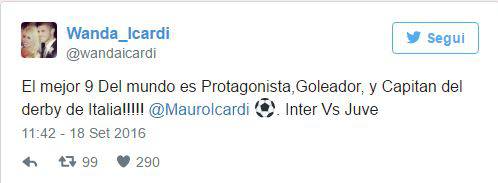 Inter-Juve 2-1, Wanda Nara esalta Icardi