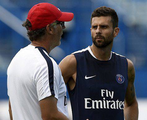 Thiago Motta con Laurent Blanc ©Getty Images