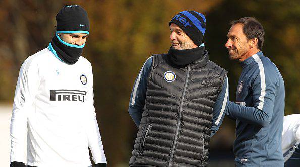 Pioli con Icardi alla Pinetina ©Getty Images