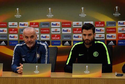 Candreva con Pioli in conferenza stampa - Getty Images