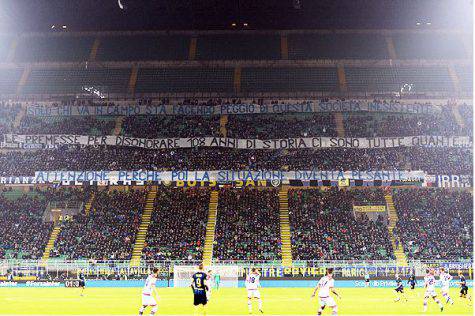 Curva Nord, contestazione silenziosa ©curvanordmilano.net