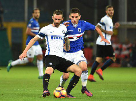 Torreira contro Brozovic in Sampdoria-Inter - Getty Images