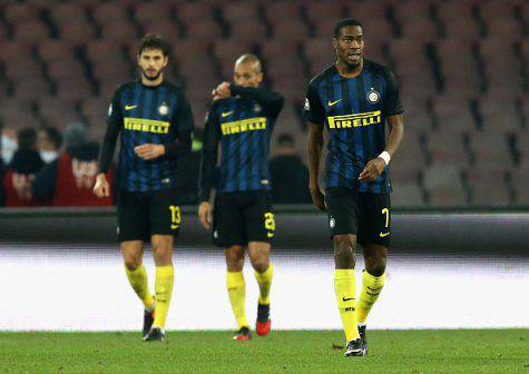 Inter, i calciatori dopo la sconfitta col Napoli (Getty Images)