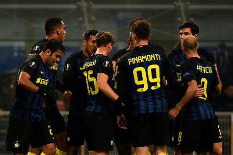 Inter-Sparta Praga 2-1, l'esultanza dei nerazzurri -Getty Images