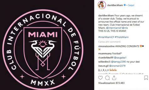 Instagram, Beckham annuncia la nascita dell'Inter Miami