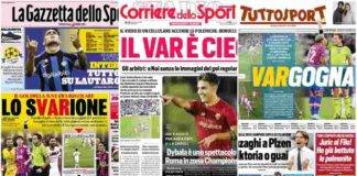 Le prime pagine di Gazzetta, Corriere e Tuttosport