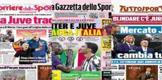 rassegna stampa gazzetta corriere tuttosport titoli inter