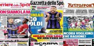 Gazzetta, Corriere e Tuttosport: i titoli sull'Inter