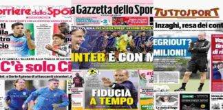 rassegna stampa titoli inter prima pagina gazzetta corriere tuttosport
