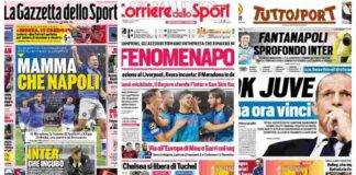 Le prime pagine di Gazzetta, Corriere e Tuttosport