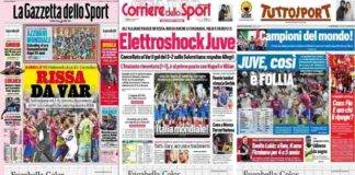 Le prime pagine di Gazzetta, Corriere e Tuttosport